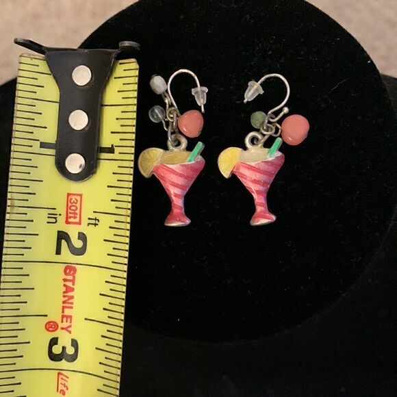 AJMC Margarita Pink Silver Tone Drink earrings‎ - Picture 4 of 4